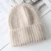 Królik futro miękkie ciepłe czapka kapelusz zimowy dla kobiet wełna maski grube dzianiny piękne czaszki czapy Angora dzianina czapka 211228