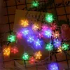 2021 Nowy LED Snowflake Ciąg Światła Snow Fairy Garland Dekoracja na Choinki Nowy Rok Pokój Walentynki Bateria USB