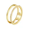 Trouwringen Mooie Holle Dubbele Laag Ingelegd 21 Zirkoon Ring Voor Vrouwen Liefde Gift Rvs Gouden Sieraden Drop5712562