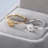 Trendy vintage lotusbloem vinger ringen voor vrouwen meisjes goud zilver kleur punk paar ring esthetische verjaardag sieraden geschenken cluster