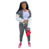 Einzelhandel Damen Trainingsanzüge Desinger Zweiteilige Hosen Outfits Sweatsuit Sport Jogger 2-teiliges Herbstset Breasted Letter Print Jacken Baseballanzug