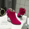 taglia da 33 a 42 43 stivaletti sexy con tacco alto rosa papillon alla caviglia stivali da donna di design di lusso