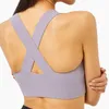 Alto apoio impacto ioga BRA Mulheres cruzam as colheitas sólidas Tops de ginástica Running Fitness Sports Underwear Vestre Sportswear roupas