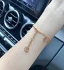 Pulseira de Design Clássico para Mulher Elemento Flor com Corrente Cauda Pulseiras de Tamanho Ajustável Colar Tendência da Moda