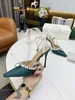 Designer women's shoes silk shoes luxury high-heeled banquet women mule Fashion Wedding Crystal Pearl 9.5cm desgner slide 35-42