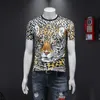 3DヒョウプリントTシャツ男性半袖アイスシルク通気性Tシャツカジュアルストリートウェア面白いTシャツトップスカムセタマスコリナ210527