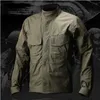 Neueste taktische langärmlige Hemd Militär Taktische Soldaten Uniform Wasserdichte Multi-Taschen Frachthemden Tarnkleidung x0710