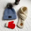 Berets baby hatt höst och vinter barn halsduk set boys tjejer söt stickad ull mode designer för barn