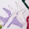 Kadın Mayo Seksi Kadın Mayo Katı Bikinis Set Düşük Bel Moda Hiçbir Sutyen Elastik Strecly Mayo Kadın Tel Ücretsiz