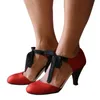 Sandali da donna estivi punta tonda stringati tacchi alti scarpe da donna cinturino alla caviglia festa da sposa pompe bianche femminili Zapatos Mujer