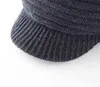 Connectyle Men's Style Winter Hat with Visor Acrylic Soft Fleece Lined Cable Knitted Beanie Male sboy Daily Warm Cap