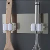 Hooks & Rails Hanging Mop Storage Rack Multifunctional Self-Adhesive Seamless Sticker Bathroom Kitchen Hook Broom Strong