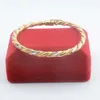 Women Yellow White Gold Color Openable Cuff Bracelets Carving Bangle Jewelry (no Red Box) Q0719