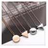 Street Fashionista minimaliste vent Triangle rond multicouche Long collier Femal pour les femmes Chokers