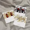 Stud -oorbellen voor vrouwen Halloween Piercing Europese en Amerikaanse mode retro persoonlijkheid overdreven spinnenjuwelen