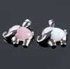 12 Colors Energy Cute Elephant Pendants Natural Chalcedony Jades Gem Stone For Child Jewelry Chakra Other Fashion Accessories