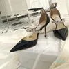 fashion Luxury Designer sandals Women's Summer banquet dress shoes high-heeled sexy pumps pointed toe sling back women shoe Top Quality f52