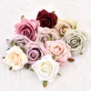 100pcs 화이트 로즈 인공 실크 꽃 머리 장식 스크랩북 가정 결혼 생일 장식 가짜 장미 꽃