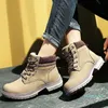 Women's Boots Pink Ankle Boots Woman Winter PU Leather Plush Warm Waterproof Short Motorcycle Boots Women's Shoes Short Booties 211013