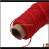 Yarn Clothing Fabric Apparel Drop Delivery 2021 Durable 50 Meters Leather Waxed Cord For Diy Handicraft Tool Hand Stitching Thread High Quali