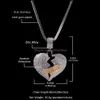 Pendentif Colliers Pendentifs Bijoux Cassé Bandage Coeur Hommes Bling Cristal Glacé Amour Or Sier Chaîne Torsadée Pour Femmes Hip Hop Drop De