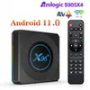 X96 x4 Amlogic S905x4 RGB Light TV Box Android 11 4G 32GB Поддержка AV1 8K Видео Dual WiFi BT4.1 Media Player