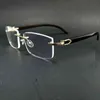 2022 Factory Wholesale New Square Clear Men Wood Luxury Designer Frames Vintage Rimless Transparent Glasses Buffs Eyewear