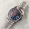 ST9 Staal Blauwe Wijzerplaat Gecanneleerde Bezel Horloge 41mm Automatische Mechianical Horloges Band Saffierglas Beweging Heren Horloges