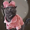 かわいい格子縞の犬アパレルデニムシャツ帽子ファッションレターペットピンクの服オールシーズン犬衣装9581275