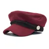Cappelli cappelli moda cappello di lana di moda sole ombreggiatura militare ottagonale autunno inverno retrò patchwork berretto femmina stile britannico 56-58 cm
