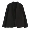 Spring Solid Women Open Stitch Blazer Without Buckles Elegant Open Stitch Cardigan OL Autumn Outwear Jacket Coat 210521