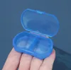 Mini boîte à pilules en plastique de voyage Portable, étui à médicaments à 2 compartiments, organisateur de pièces de perles de bijoux, boîtes de rangement SN2668