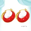 Hoop & Huggie 2021 Women Luxury Dangle Earrings Enamel Glaze Red Ring Trendy Exaggerated Metal Ear Jewelry Natural Stone Fashion
