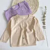 春の秋の赤ちゃんの女の子刺繍カーディガンコート服子供長袖ニット子供S 210521