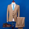 2020 Red Men's Suit 3 Pieces Set One-Button Flat Slim Fit Casual Tuxedos For Wedding Prom (Jacket+Pants+Vest) costume homme X0909