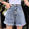 Vintage-Sommer-Jeans für Damen mit hoher Taille, Jeans-Shorts für Mama, Damen-Jeans für Damen, Übergröße 5XL, 210412