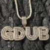 A-Z Custom Name Letters Necklaces Mens Fashion Hip Hop Jewelry Large Crystal Sugar Iced Out Gold Initial Letter Pendant Necklace
