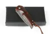 Damascus Flipper Folding Kniv VG10-Damascuss Steel Drop Point Blade Rosewood + Rostfritt stål Hantera kullager EDC Pocket Knives