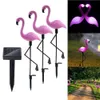 Solar Flamingo Stake Light Lantern Powered Pathway Lights Outdoor Waterdichte Tuin Decoratieve Gazon Yard Lamp