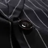 Męskie pionowe paski jeden przycisk sukienka kamizelka Slim Fit bez rękawów Smokingowe Kamizelki Kamizelki Mężczyźni Formalny Biznes Inteligentny Gilet Homme 210522
