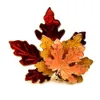 Retro Style Yellow Red Orange Trio Sugar Canadian Maple Leaf Broach Pins for Women Fall Autumn Sweater Coat Suit Dress Accessory