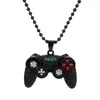 Kedjor Street Hip Hop Smycken Game Console Handle Pendant Halsband Guldkedja Geometri Crystal Full Diamond Charms Boys Presenter