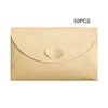 50pcs/Packing Bags Handmade Heart Kraft Envelope Vintage Envelopes Retro Stationery Set Postcard Photo Storage Christmas Gift Package