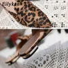 Eillken 2021 новая женская обувь квадратная каблука летняя тапочка сексуальный леопардовый принт тапочки дамы наружные досуг мулы тапочки C0410