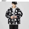 Design semplice Blocchi di colore Giacche Cappotti Harajuku Zipper Bomber oversize da uomo Streetwear Uomo Outwear 210412