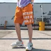 Single Road Mężczyzna Deska Surf Shorts Men 2021 Summer Pniem Pomarańczowy Hip Hop Japoński Streetwear Harajuku Mężczyzna Plaża Spodenki dla mężczyzn G1209