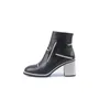 MORAZORA arrival ankle boots for woman square heels round toe mixed colors ladies shoes genuine leather boots black green 210506