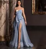 2022 imagem de resma vestidos árabe festa vestido com enrolamentos / jaqueta beads faixa de baile vestidos de baile varredura Dubai abaya vestidos sereia vestidos de noite sereia