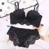 NXY SEXY SET Underkläder Kvinnor samlade Sexig Traceless Justerbar Shell No Steel Ring Små Bröst Tjockad Lace Bra Suit 1129