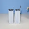 Yerel depo !! Süblimasyon tumbler 20 oz düz tumbler metal saman ile kauçuk alt boş skinny fincan paslanmaz çelik kupa ABD stok